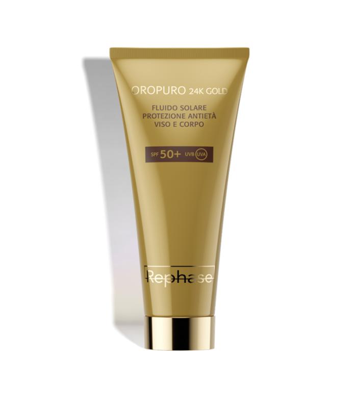 Oropuro 24K Gold SUNSCREEN FLUID ANTI-AGING PROTECTION FACE AND BODY SPF 50+